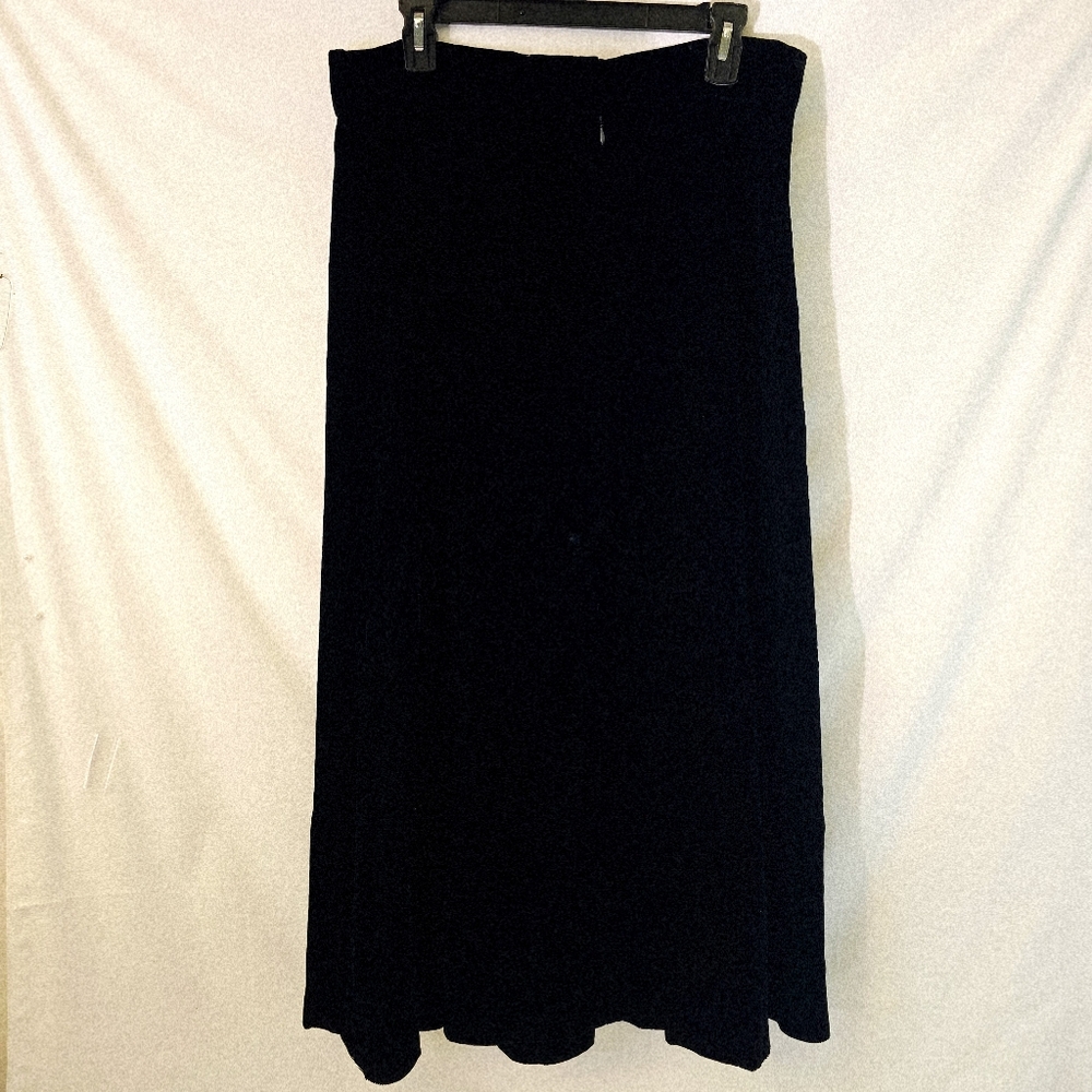 Talbots Classic Long Maxi Midi Black Velvet Skirt 2 POCKETS back zip Size 16 - Picture 4 of 12